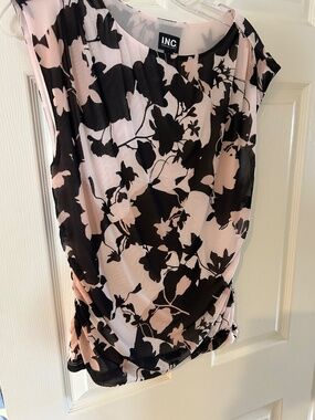 EUC INC Brown Pink Floral Tank Top Size Large